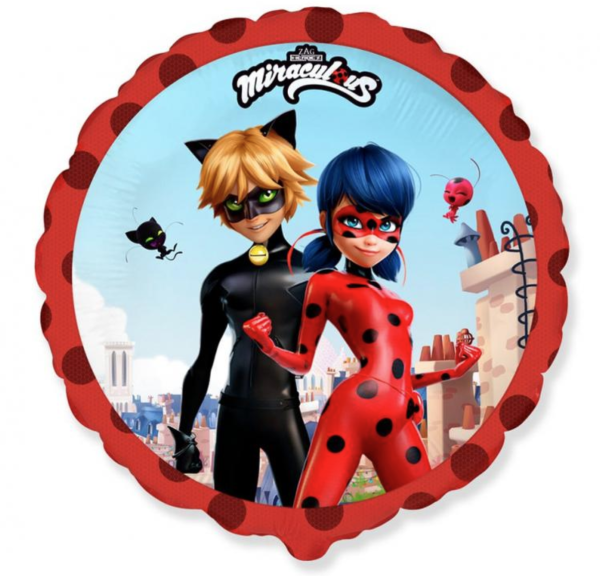 Folienballon - Ladybug, Cat Noir - ø 45cm